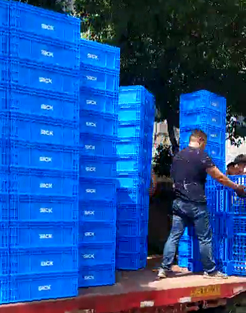 4500個(gè)物流箱裝車(chē)發(fā)貨 4500個(gè)物流箱裝車(chē)發(fā)貨